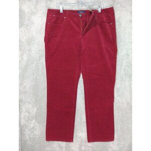 Talbots Pants Womens 16WP Petite Red Corduroy Heritage Straight Cotton Stretch